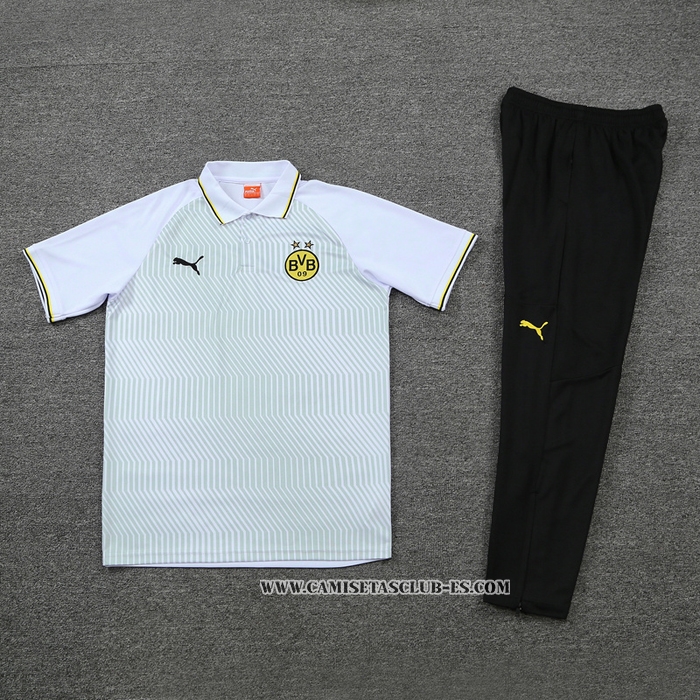 Conjunto Polo del Borussia Dortmund 22-23 Blanco y Verde
